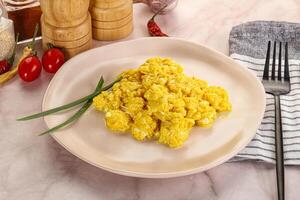 Scrambled egg in the bowl photo