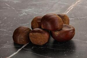 Tasty delicous brown natural Chestnut photo