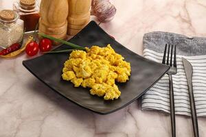 Scrambled egg in the bowl photo