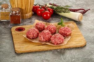 Raw beef meatball minced meat photo