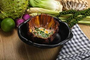 Grilled Sea Urchin with egg photo