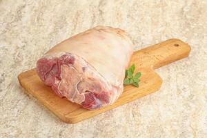 Raw pork knuckle for bake photo