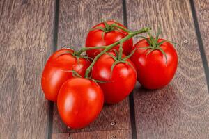 Raw red Flamenco tomato branch photo