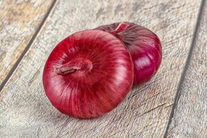 Ripe violet onion for cooking photo