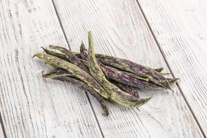 Raw green bean string heap photo