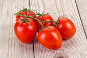 Raw red Flamenco tomato branch photo