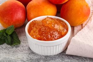 Sweet apricot jam homemade dessert photo