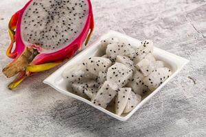 Dragon fruit Pitahaya in the bowl photo