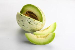 Ripe sweet and juicy dalmatian melon photo