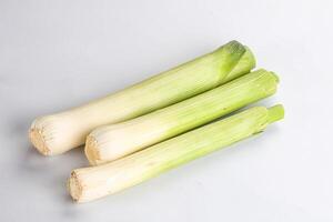 Raw natural ripe organic leek onion photo