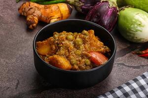 Indian traditional cuisine Aloo mutter photo