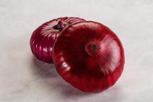 Purple raw onion for cooking photo