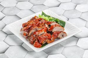 Asian cuisine - roasted duck with skin photo