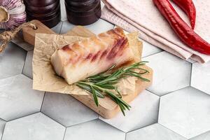 Raw cod fish steak for cooking photo