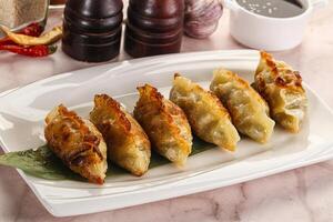 Fried Japanese stuffed dumplings - Gyoza photo