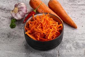 Korean carrot salad in the bowl photo