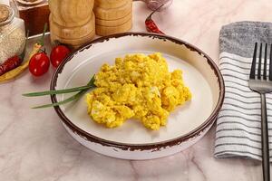 Scrambled egg in the bowl photo