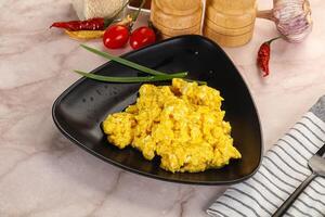 Scrambled egg in the bowl photo