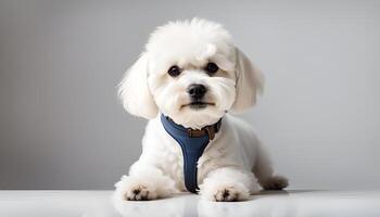 AI generated a Bichon Fise dog on white background photo