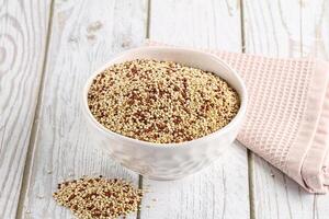 Raw dry quinoa cereal grain photo