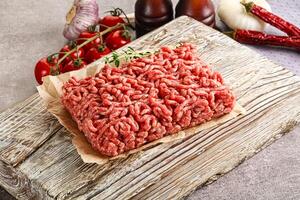 Raw minced beef uncooked meat photo