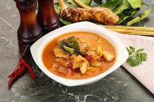 Thai traditional Tom Yum with chicken photo