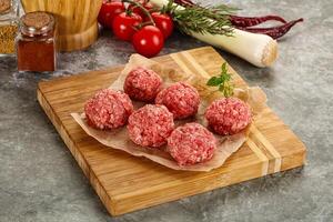 Raw beef meatball minced meat photo