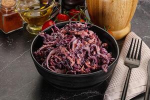 Coleslaw salad with cabbage and carrot photo