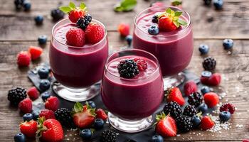 AI generated Vitamin-Rich Mixed Berry Smoothie photo