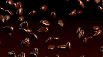 3d animatie van koffie besprenkeld in langzaam beweging video