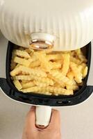 Pull Air Fryer Tray with Crinkle Cut Potato French Fries photo