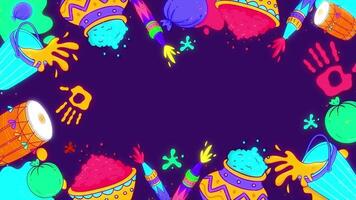 Colorful Holi Elements Animation Background video