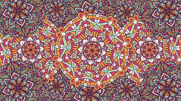 Colorful pattern alpona mandala background video