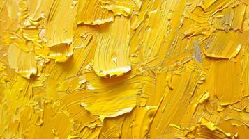 AI Generated An abstract art print with golden texture. Painting on canvas. Brushstrokes of paint. Modern art. Prints, wallpapers, posters, cards, murals, rugs, hangings. photo