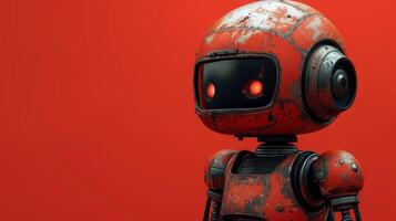 AI Generated Red robot vector photo