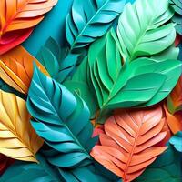 AI generated Leaves 3d Texture Background photo