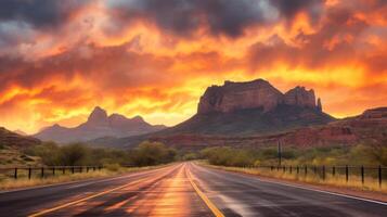 ai generado vacío asfalto la carretera autopista fondo, generativo foto