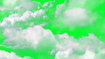 animation flying through the clouds on the green screen background video