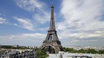 the world famous eiffel tower illuminated at night paris france europe lapse video