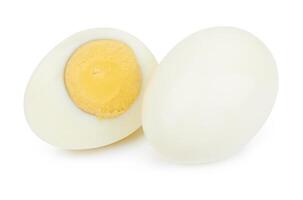 boiled egg on white photo