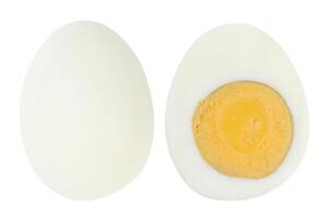 boiled egg on white photo