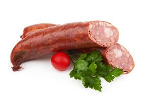 Farm smoked sausage photo