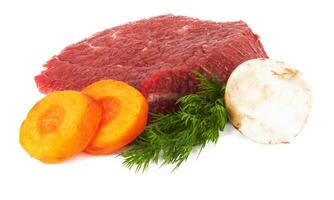 raw meat on white photo