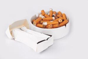 Ashtray on white photo