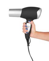 Hair dryer in hand photo