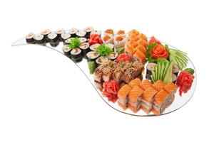 Sushi set on white photo