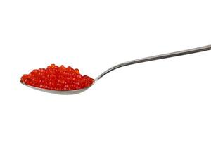 Teaspoon with red caviar photo