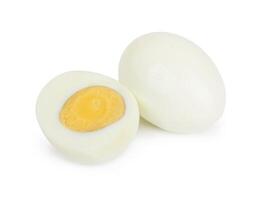 boiled egg on white photo