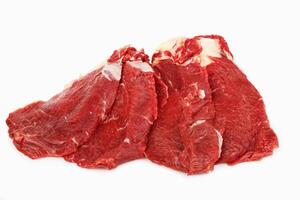 the pieces of raw fillet steaks photo