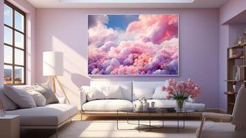AI generated Beautiful galaxy picture, wall art style using sweet pastel colors, high contrast photo